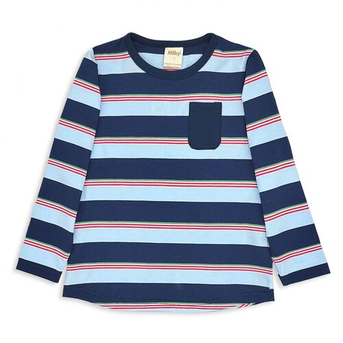 Milky Stripe Pocket Tee 2-7Y